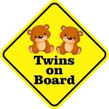 5in x 5in Girl Twins on Board Bumper Sticker Car Truck Vehicle Bumper Decal