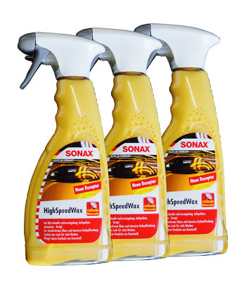 3 x SONAX HighSpeedWax 500ml, Lack-Pflege, Versiegelung, Reinigung, Autowachs