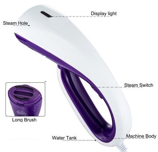 Handheld Portable Steam Cleaner Iron Professional Deluxe Edition 1000W 60mlTank
