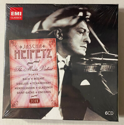 JASCHA HEIFETZ Icon: The Master Violinist Sibelius Bach SEALED 6 x CD box set