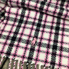 Ralph Lauren 100 Lamb's Wool Scarf Plaid Made in Italy