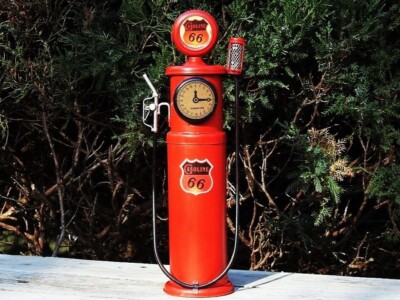 Handmade Tin Phillips 66 Previsible Clock Face Gas Station Pump