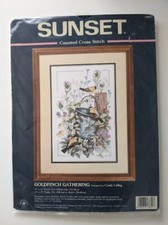 Dimensions Sunset  13641 Goldfinch Gathering Counted Cross Stitch Kit Unopened