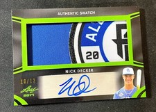 2017 Leaf Perfect Game All-American Classic Green  10/12 Nick Decker Patch Auto