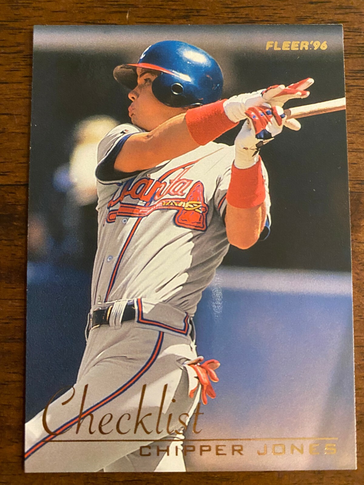 1996 Fleer Chipper Jones Checklist 3 of 10 - Atlanta Braves, Hall of Fame
