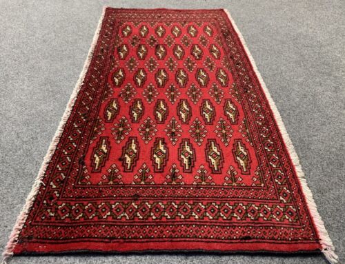 Authentic Hand Knotted Afghan Moori Gul Wool Area Rug 3.4 x 1.8 Ft (1855 PEW) - Picture 1 of 11