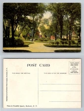 Rochester, NY-New York, Franklin Square Curved Paths Trees Vintage Postcard