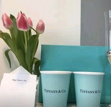 Tiffany & Co. Porzellan Tassen-Set 2er Set Bone China Kaffee Tee Tasse Becher