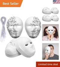 36 Pcs Paper Mache Masks White 2 Sizes Paintable Paper Mache Art for Masquera...