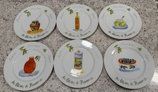 Set of 6 (SIX) Crate & Barrel LES OLIVES DE PROVENCE 7.5" Appetizer Plates