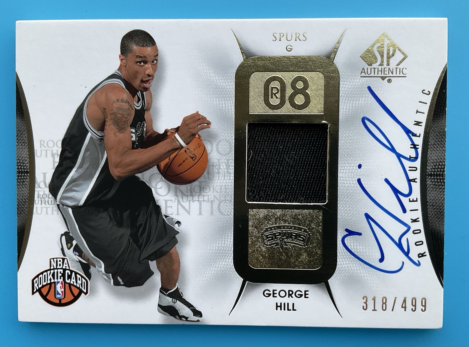 2008-09 Upper Deck SP Authentic #120 George Hill RC Rookie Jersey Auto /499