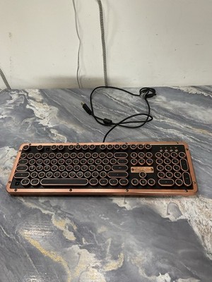 AZIO Artisan Retro Classic Typewriter Backlit Mechanical Keyboard 2 Missing Key