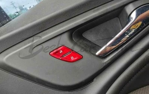 For 2016-2021 Chevrolet Malibu Red Aluminum Inner Door Handle Button Sticker 4PC - Afbeelding 5 van 6