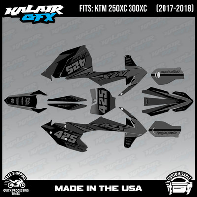Graphics Kit for KTM 250XC 300XC 2017-2018 Screech-SMOKE