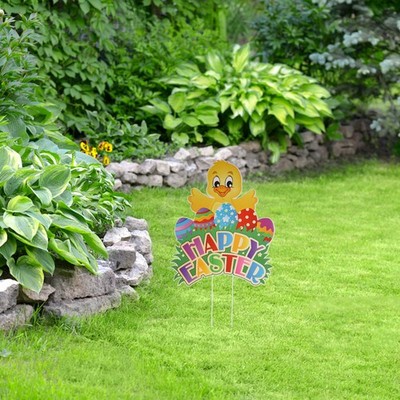 3pcs Plastik Ostergarten Yard Schilder im Freien Party Dekorative Rasenschilder
