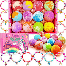 Unicorn Bath Bombs with Surprise Toys inside for Kids Girls 3 4 5 6 7 8 Years Ol