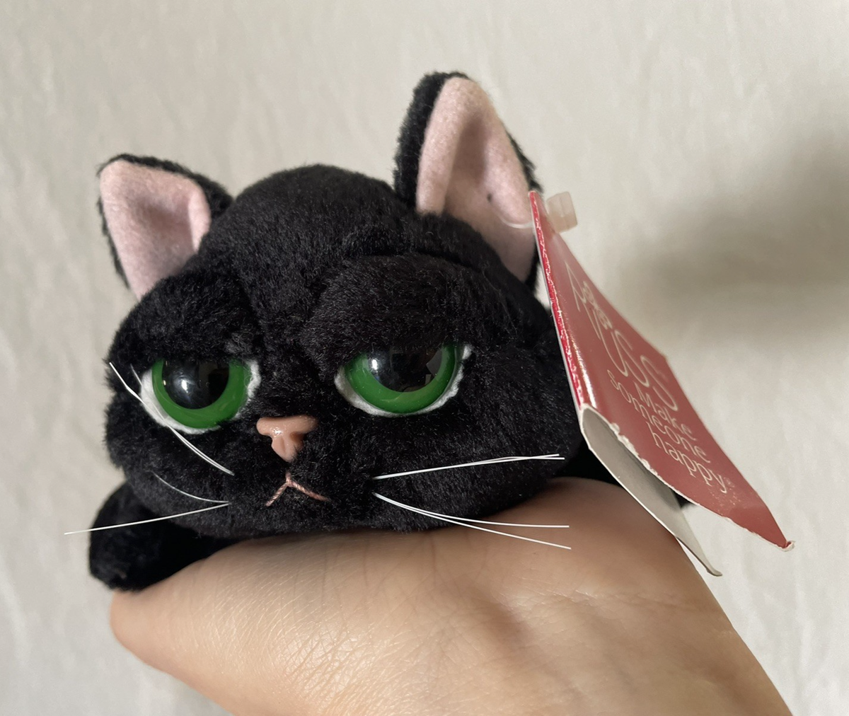 RUSS BERRIE Shadow Black Cat MINI LIL PEEPERS BEANBAG PLUSH