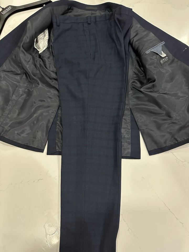 Ralph Lauren Big Boys Husky Calce Clásico Pantalón y Abrigo, Juego de Traje de 2 Piezas 16H Foto 2 de 4