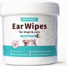 Ear Cleaner Wipes 120 Counts, Dog Ear Cleaner, Grooming Kit Care for Dogs and Ca