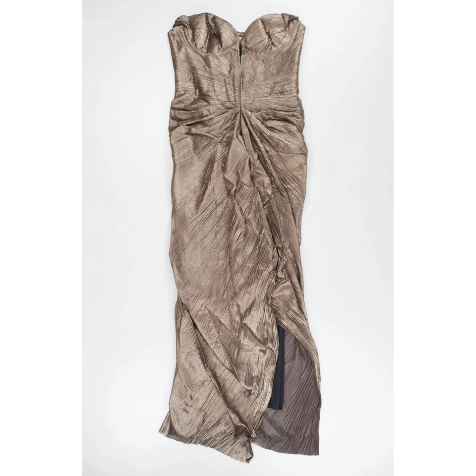 MARIA LUCIA HOHAN Womens Tia Gown Off Shoulder Silver Maxi Dress UK16 RRP2350 - Image 2 of 4