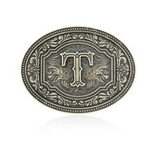 Western Belt Buckle Initial Letters ABCDEFG to Z Cowboy Rodeo Large Belt Buck...