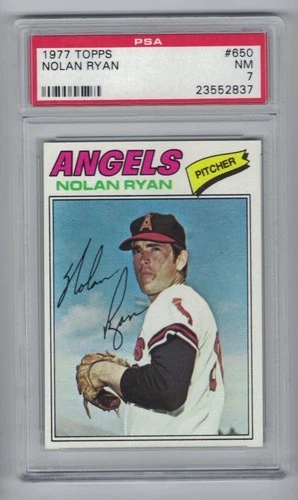 1977 TOPPS #650 NOLAN RYAN PSA 7 NM HOF ANGELS