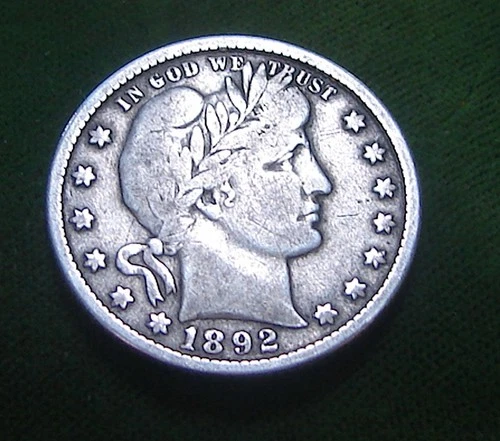 1892-O Barber Silver Quarter---Nice Coin--VG