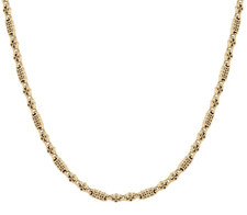 9ct Gold on Silver 20" Stars & Bars Chain 5.5mm Necklace Ladies Teens Handmade