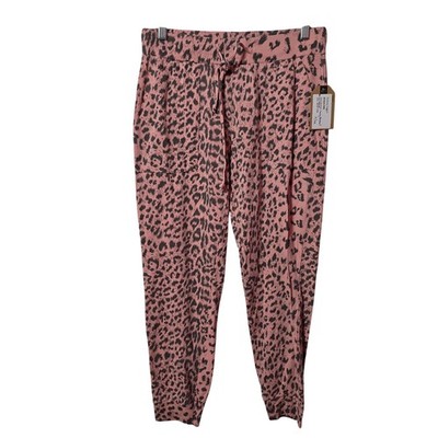 Billy T Victory Jogger Pink Animal Leopard Cheetah Print Pants XS New