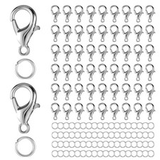 700Pcs Lobster Claw Clasps and Open Jump Rings Set for Jewelry Making 12mmX6mm