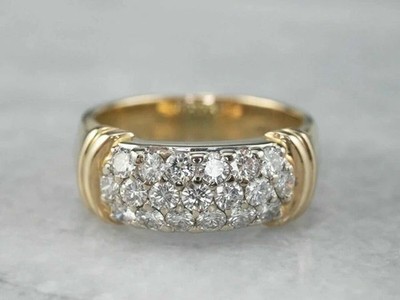 1.00Ct Lab Created Round Cut Diamond Engagement Band Ring 14k Yellow Gold Plated