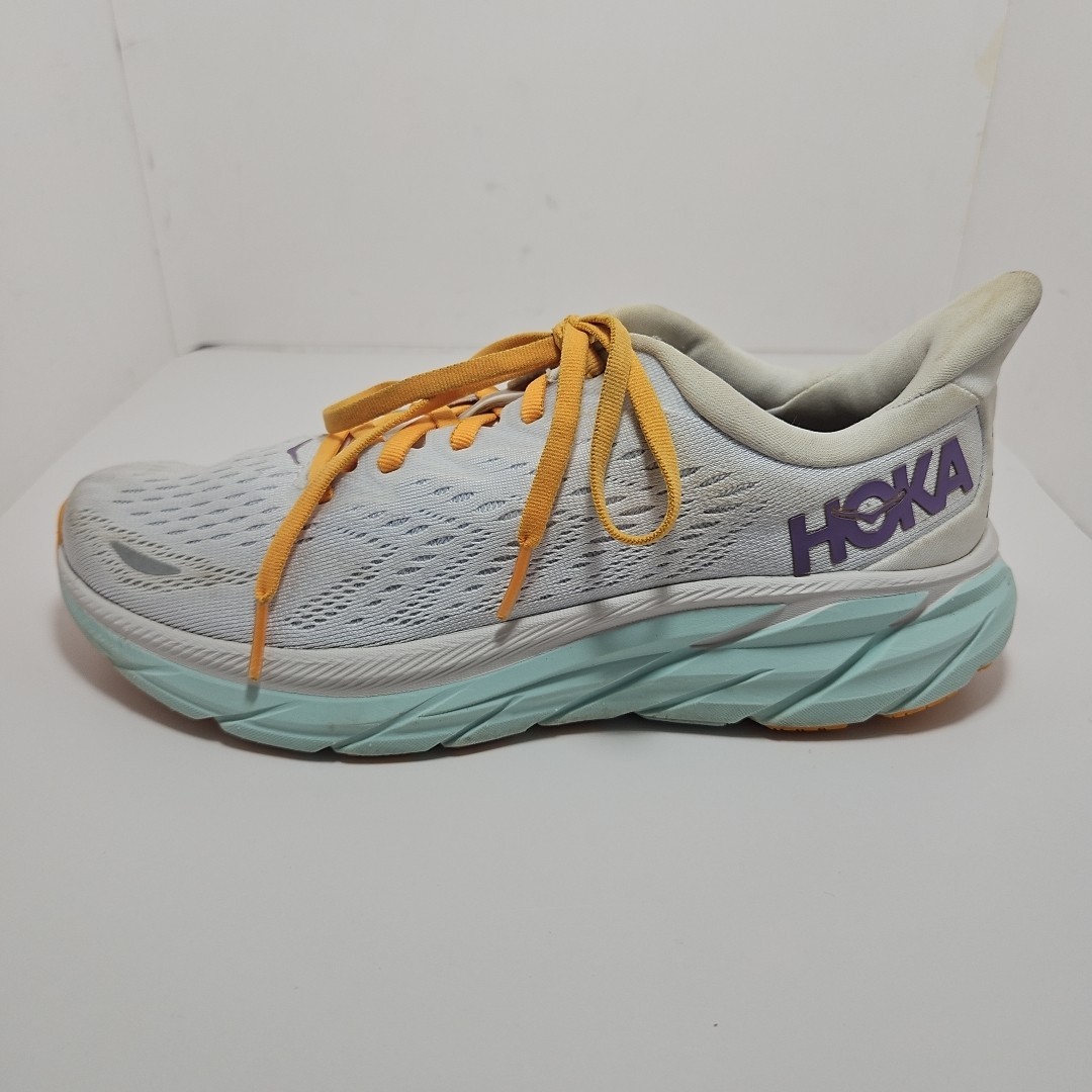 Hoka One One Clifton 8. Women's Size 7.5b (UK 6 EU 39.5)  White And Blue. thumbnail 6