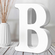 6 Inch White Wood Letters - Unfinished Wood Letters for Wall Christmas Decor Sta