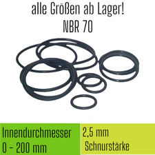O-ring ID &Oslash; 0-200 mm x cord thickness 2.5 2.5 2.50 NBR 70 sealing ring O...
