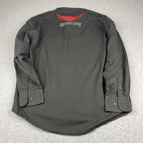 Wrangler Relentless Embroidered Trevor Brazile Black Button Shirt Mens Large - Picture 3 of 9