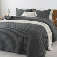 Dark Grey California King Size Bedding Set 3 Pieces Oversized Soft Lightweight