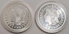 Lot of 2 - 1 Troy oz Morgan Stackable .999 Fine Silver Rounds SilverTowne (#161)