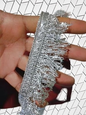 Silver Golden Tassel Lace Ribbon - 1.5 Inch Fringes For Bridal Lehenga Saree Blouse Border
