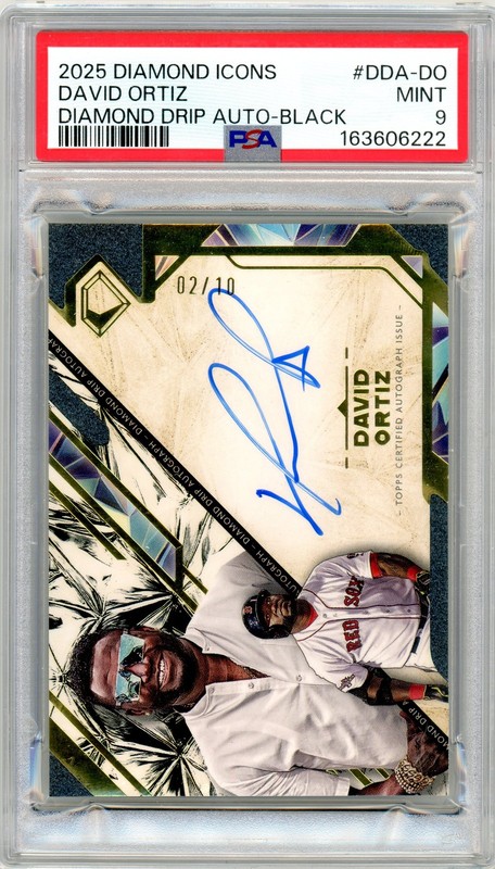 2025 Topps Diamond Icons David Ortiz Diamond Drip Black Auto /10 PSA 9 HOF