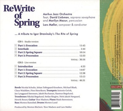 LIEBMAN/M LLER/AARHUS JAZZ ORCHESTRA - MOLLER: REWRITE OF SPRING [DIGIPAK] NEW C