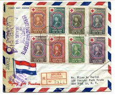 Netherlands Antilles Curacao 1944 Red Cross Fund set illustrated censored f.d.c.