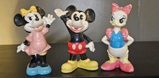 Disney Japan Ceramic 5" Figurines Daisy Duck Mickie Mouse Minnie Mouse 3 PC Lot