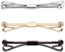 3 Pcs Men's Tie Collar Bar Pin Shirt Clip Cravat Lapel Stick Brooch with Gift Bo