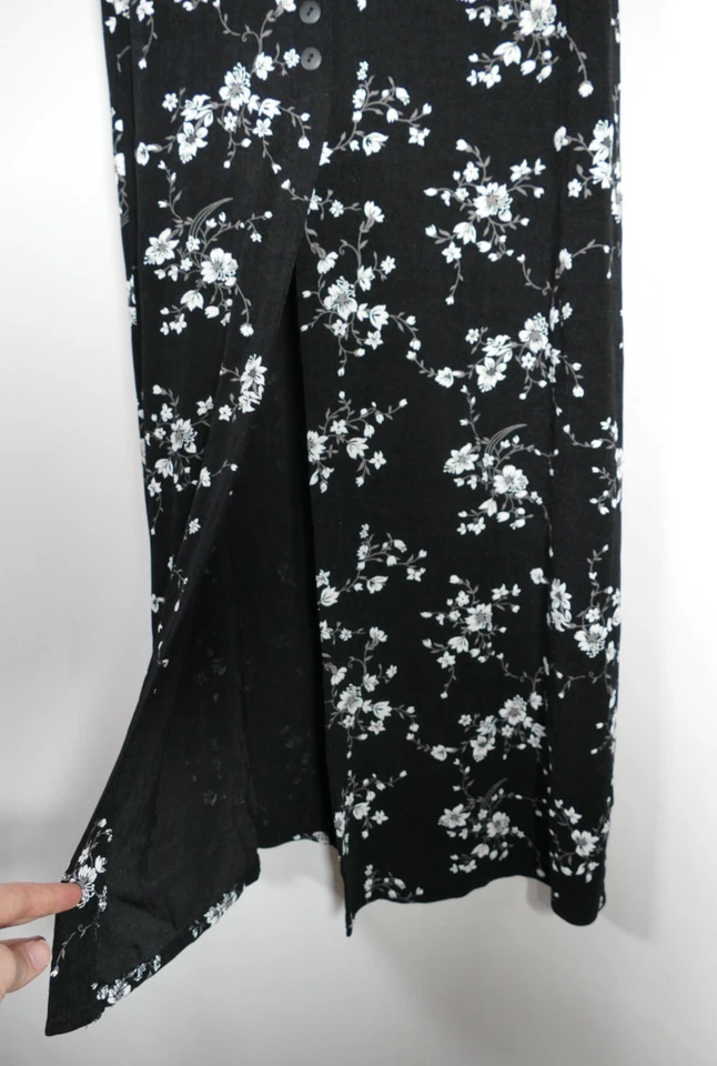 Винтажный солнца огня женщин Y2K Slinky темно цветочный макси юбка размер M прихотливый романтический - Изображение 3 из 4