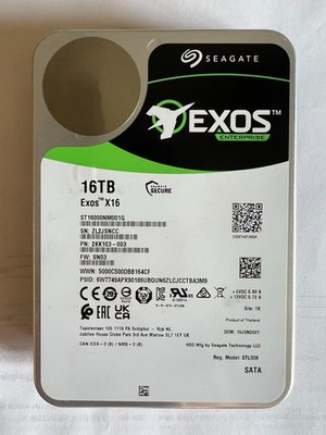 Seagate Exos X16 16TB Enterprise HDD SATA 6Gb/s 3.5'' Hard Drive ST16000NM001G