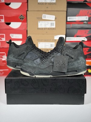 Size 11.5M - Jordan 4 Retro x KAWS Black 2017 - Very Clean - Ships Same Day