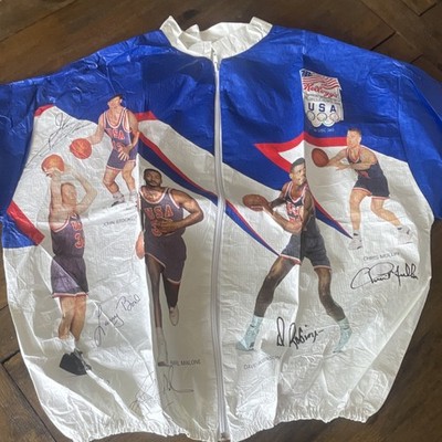 Kellogg's 1992 Olympics USA Basketball Jacket Blue White Red Bird Stockton More
