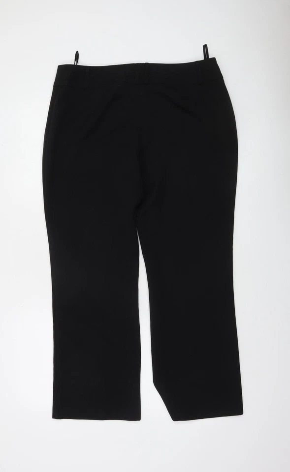David Emanuel Women Black Size 16 Polyester Blend Straight Trousers - Image 3 of 4