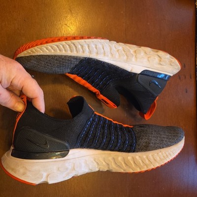 Nike React Phantom Flyknit Black Running Shoes Size 9.5 Mens US 