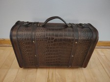 Vintage Style Wooden Suitcase Faux Crocodile ...